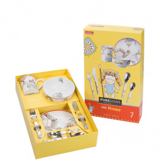 SET VAJILLA + CUBIERTOS MOEMA-INDIO 7 PCS