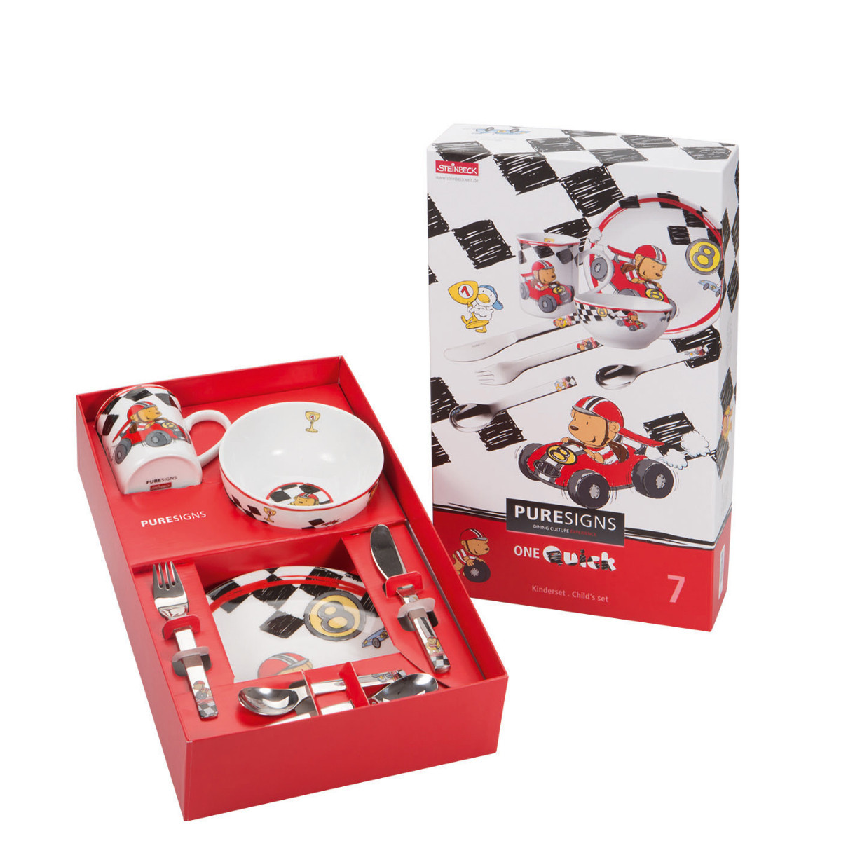 SET VAJILLA + CUBIERTOS QUICK-COCHE 7 PCS