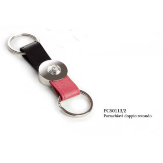 LLAVERO REDONDO DOBLE ROJO Y NEGRO PIERRE CARDIN