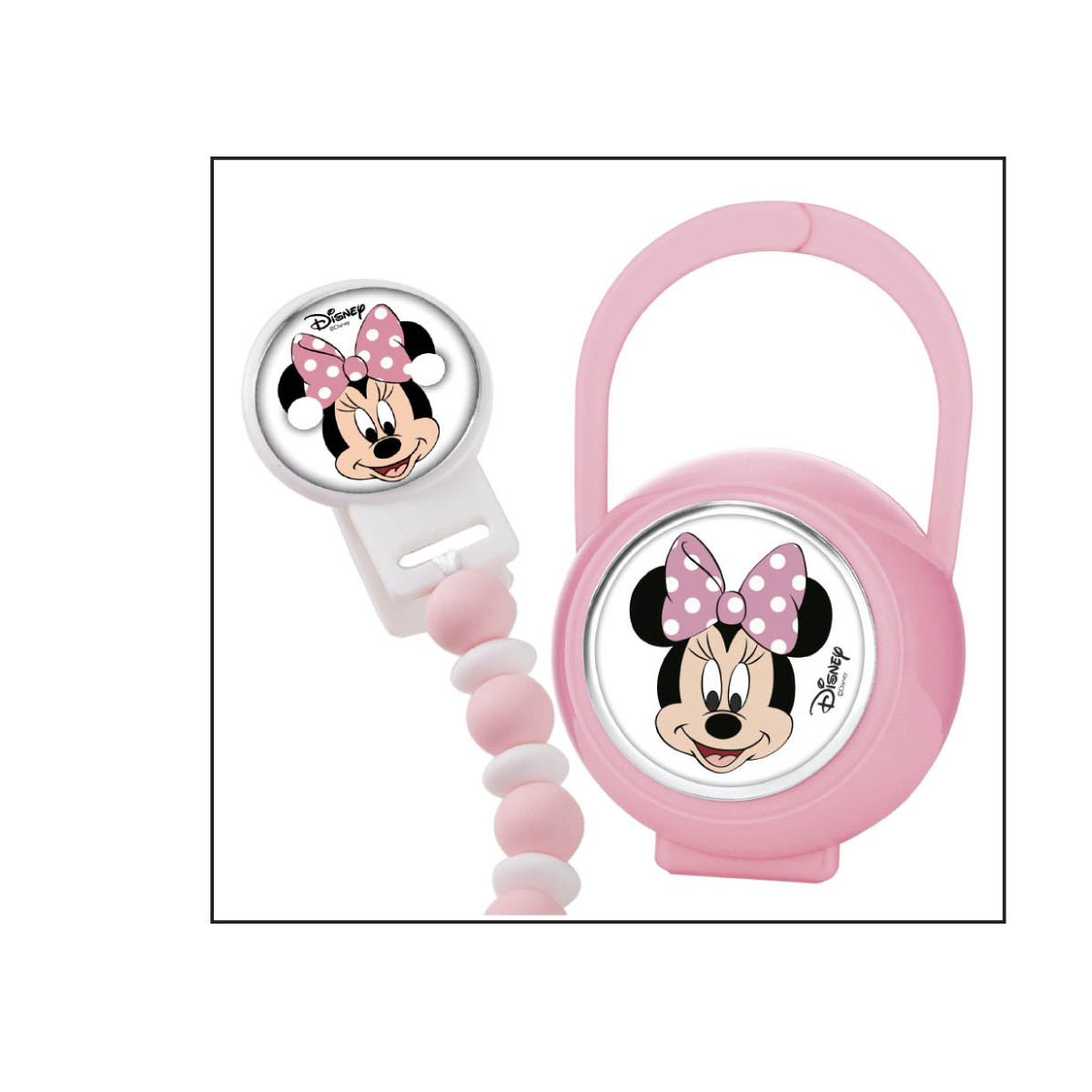 SET PINZA BOLAS + P.CHUPETES MINNIE MOUSE