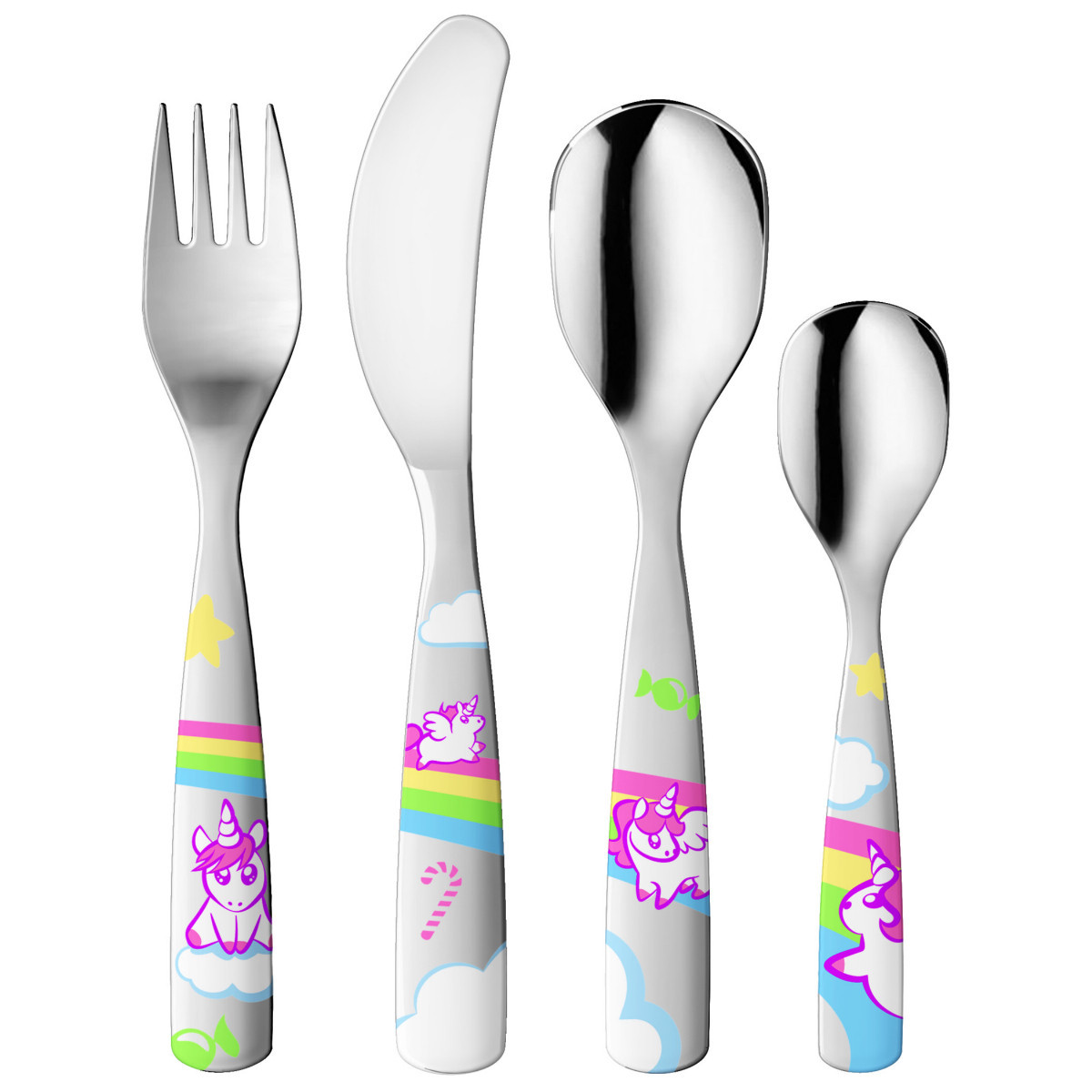 CUBIERTO INFANTIL UNICORNIO 4 PCS