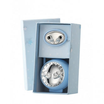 SET PINZA OVAL Y PORTA CHUPETES ZAPATITOS