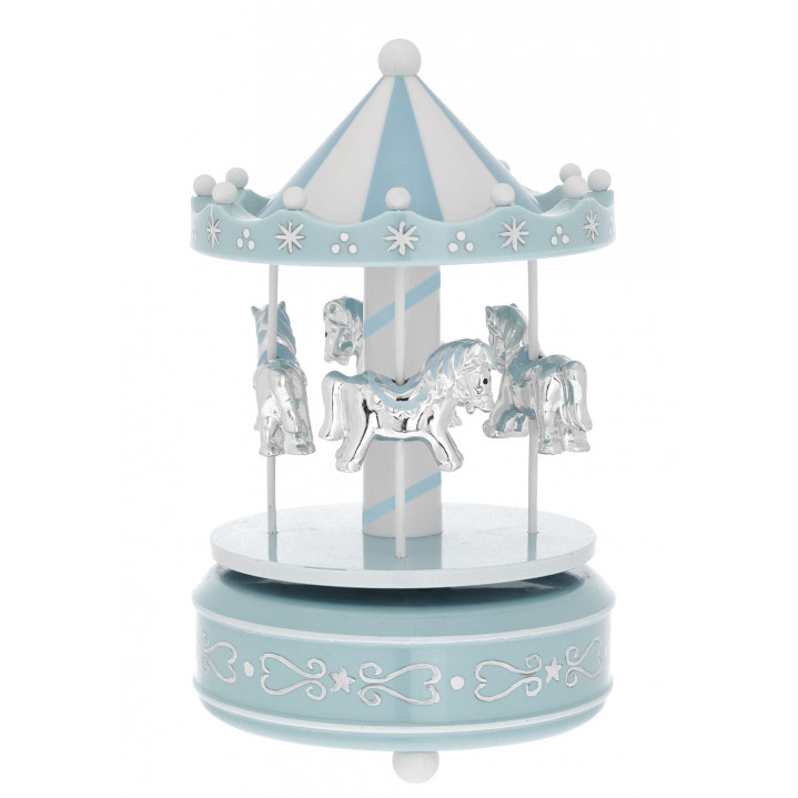 CARROUSEL  CABALLOS PLATEADOS 10X18 CMS