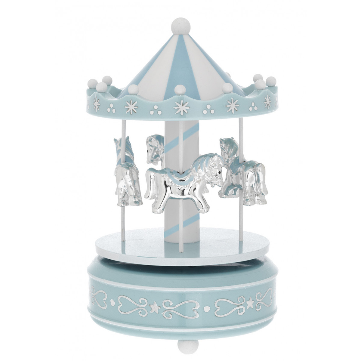 CARROUSEL  CABALLOS PLATEADOS 10X18 CMS