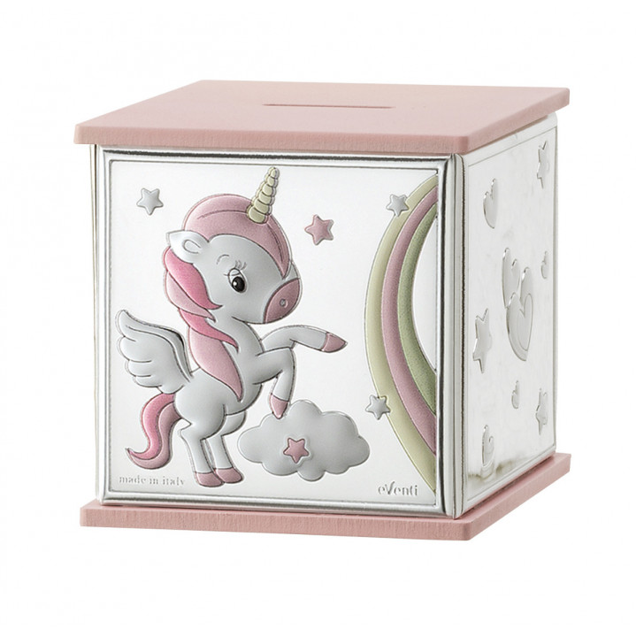 HUCHA CUBO UNICORNIO ARCOIRIS