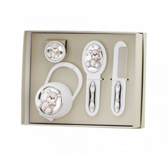 SET PINZA+P.CHUPETES+CEPILLO Y PEINE OSO LAZO