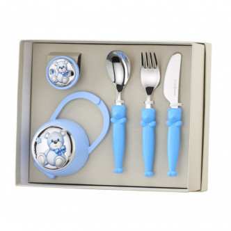 SET PINZA+P.CHUPETES+CUBIERTOS OSO LAZO