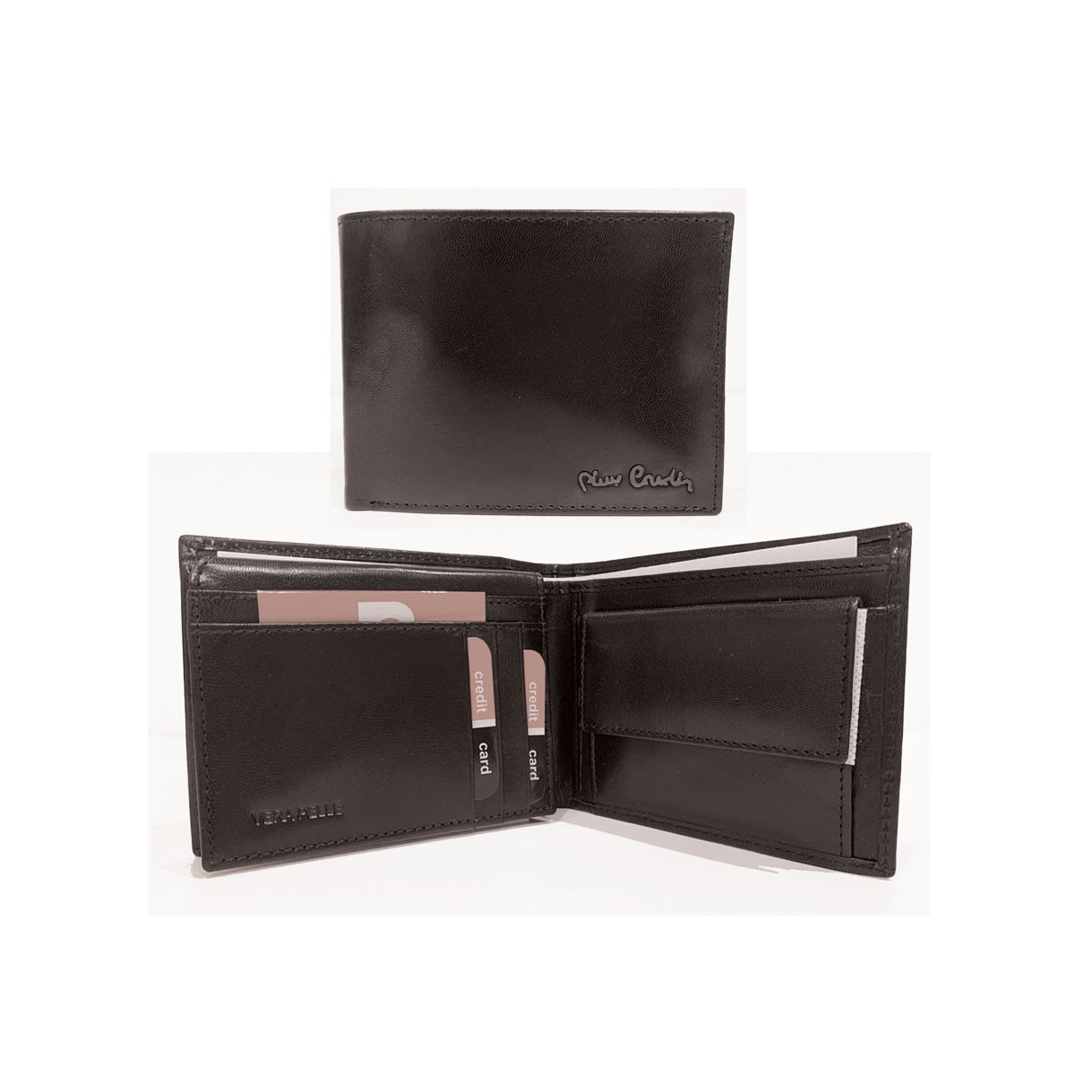 CARTERA PIEL CABALLERO NEGRA PIERRE CARDIN