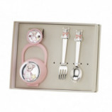 SET PINZA+P.CHUPETES +CUBIERTOS OSO PIJAMA