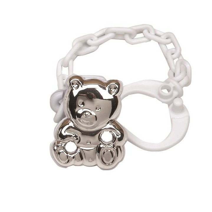 PINZA CHUPETE OSO BLANCA PLATA925