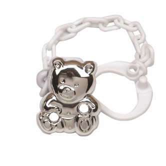PINZA CHUPETE OSO BLANCA PLATA925