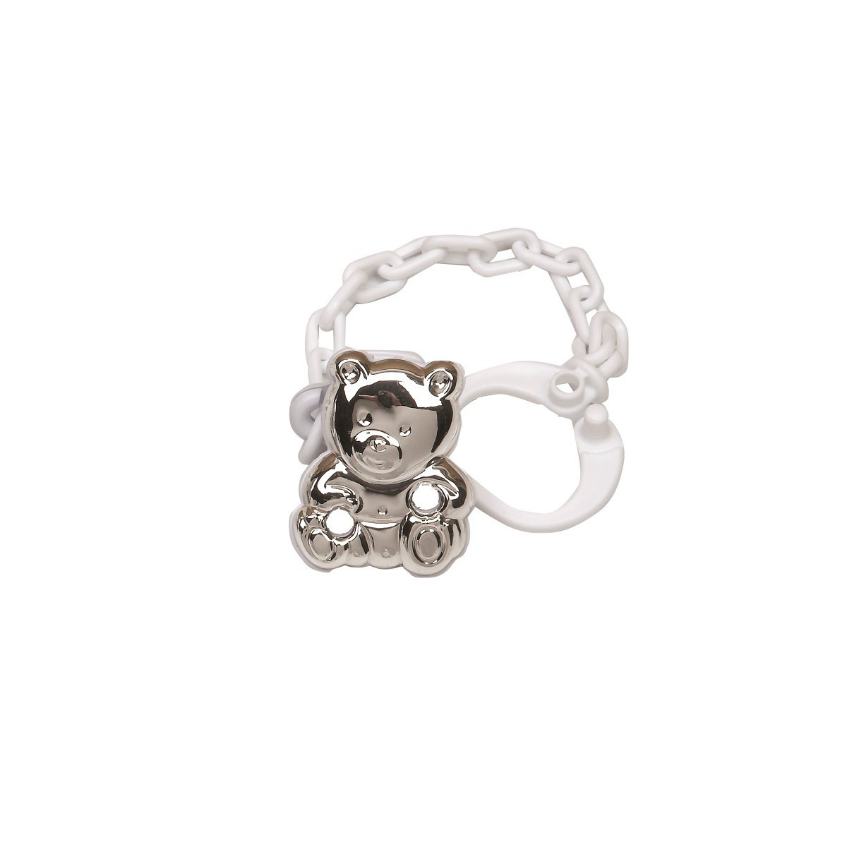 PINZA CHUPETE OSO BLANCA PLATA925