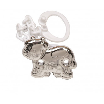 PINZA CHUPETE VACA BLANCA PLATA 925