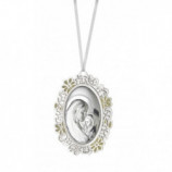 MEDALLON OVAL METAL VIRGEN NIÑO
