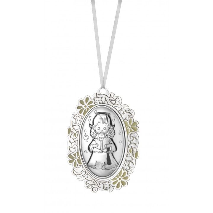 MEDALLON OVAL METALICO ANGEL LIBRO
