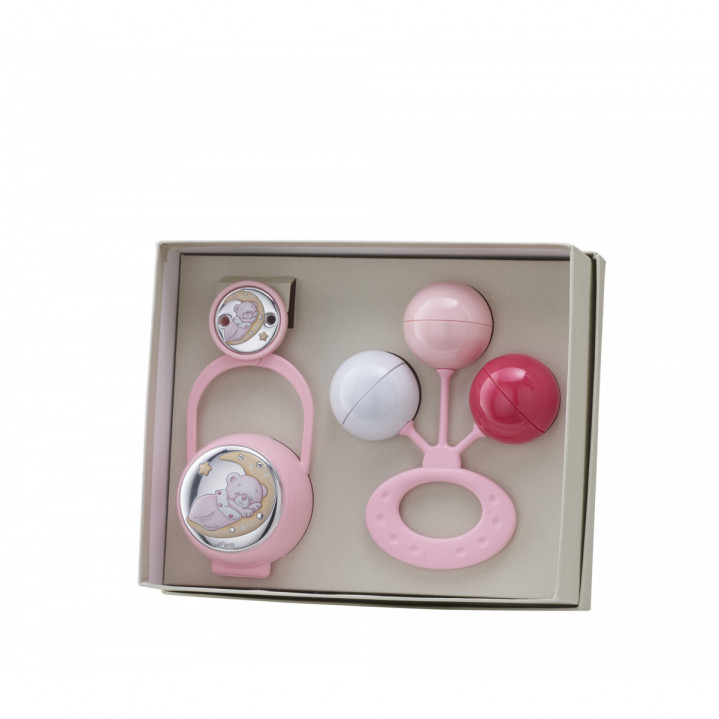 SET PINZA+P.CHUPETES+SONAJERO OSO LUNA