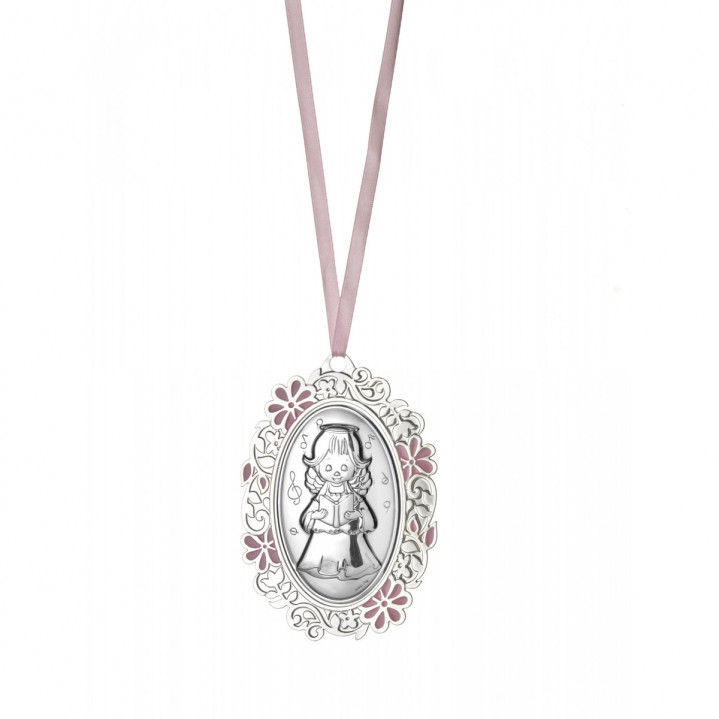 MEDALLON OVAL METALICO ANGEL LIBRO