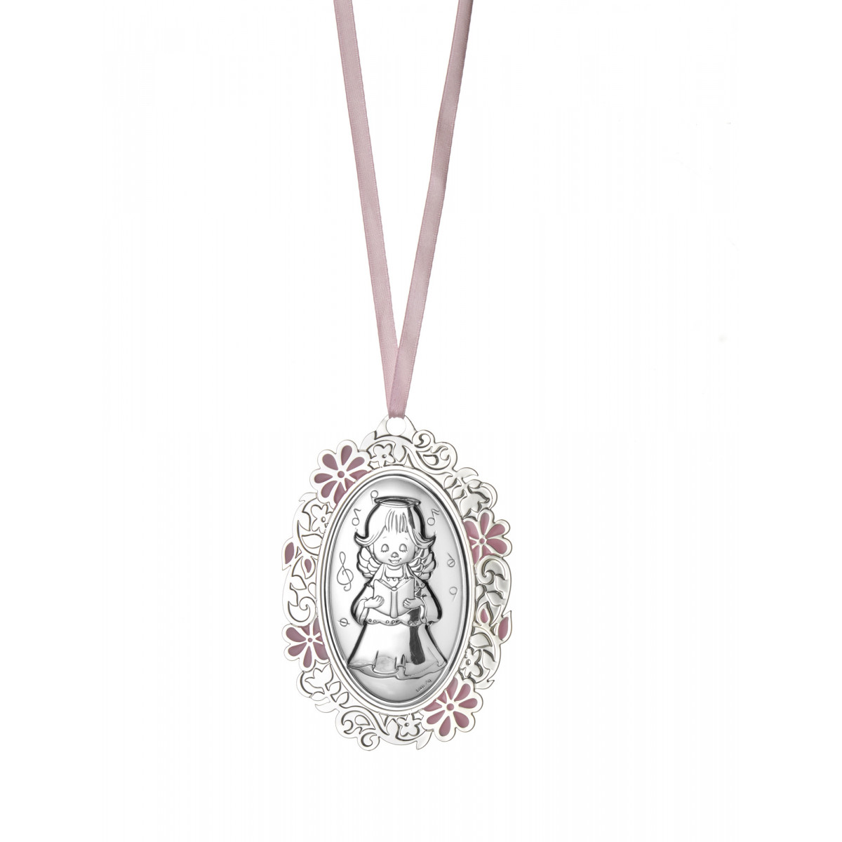 MEDALLON OVAL METALICO ANGEL LIBRO