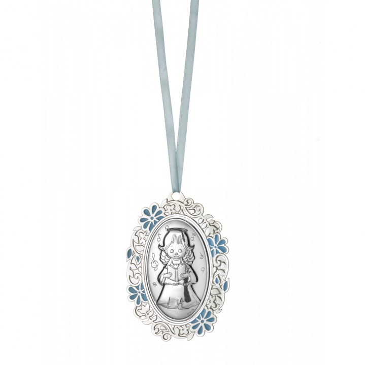 MEDALLON OVAL METALICO ANGEL LIBRO
