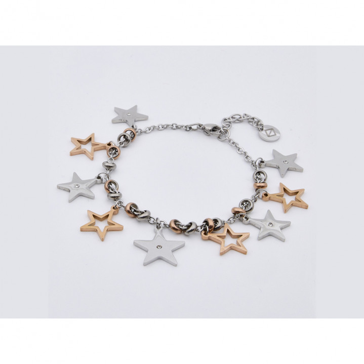 PULSERA BICOLOR CHARM ESTRELLAS