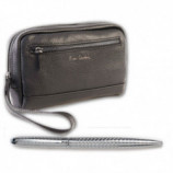 KIT BOLIGRAFO + BOLSO PIERRE CARDIN PIEL 22.5X14X5.5