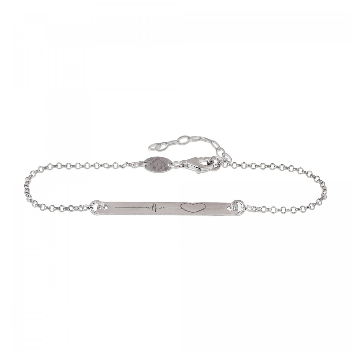 PULSERA CHAPA CORAZON PLATA 925