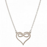 COLGANTE CORAZON INFINITO 40+5CMS PLATA 925