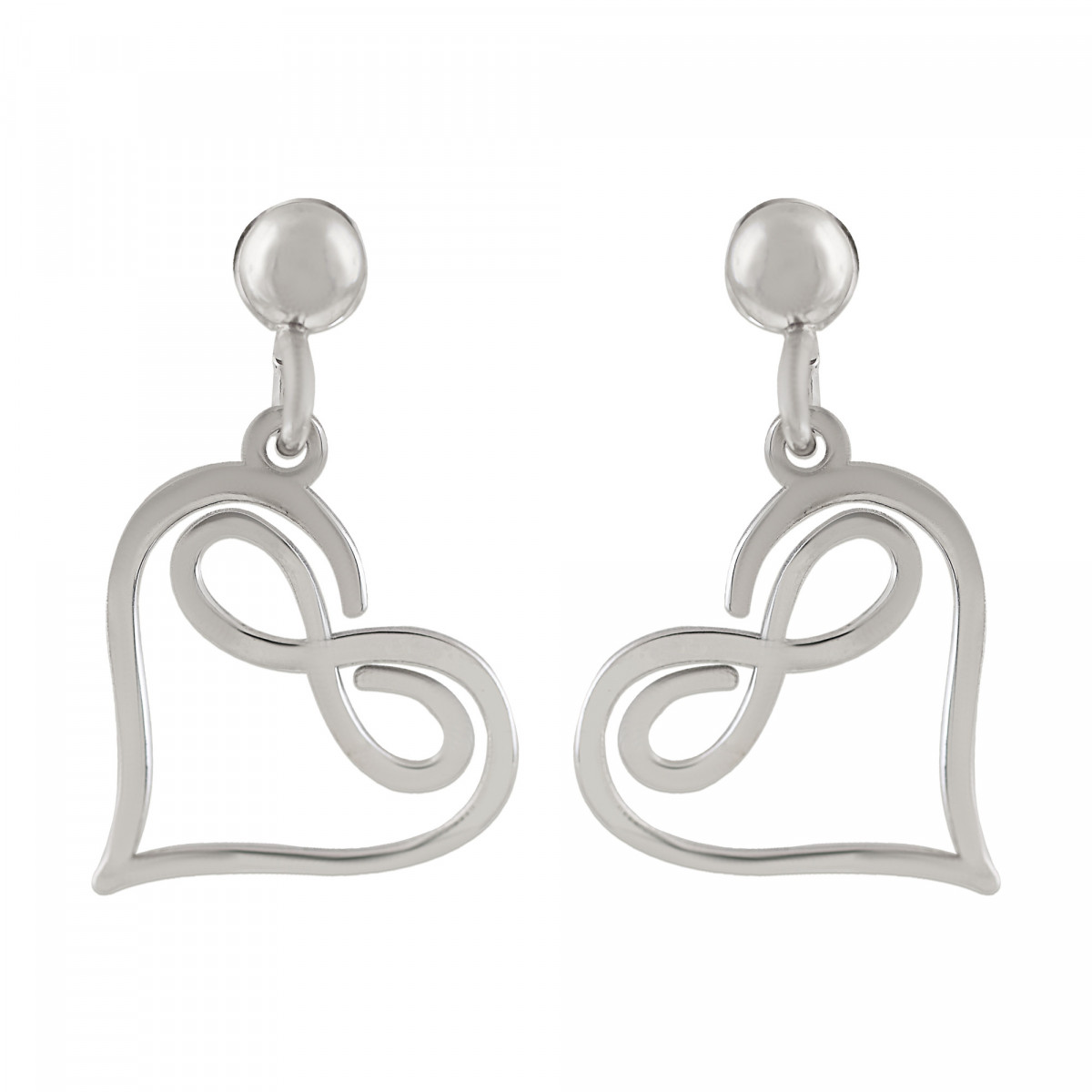 PENDIENTES CORAZON INFINITO PLATA 925