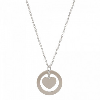 COLGANTE CIRCULO CORAZON PLATA 925