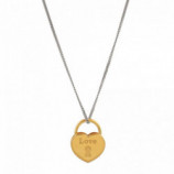 COLGANTE CORAZON LOVE PLATA 925 DORADO