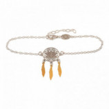 PULSERA 3 PLUMAS COLGANTES PLATA 925 17+3CMS