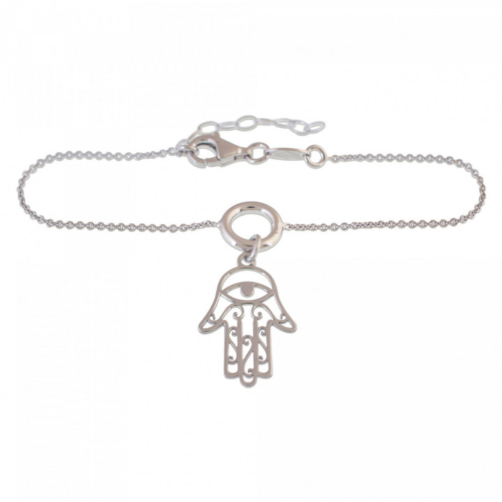 PULSERA MANO FATIMA PLATA 925  17+3CMS