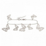 PULSERA MARIPOSAS 17+3 CMS PLATA 925