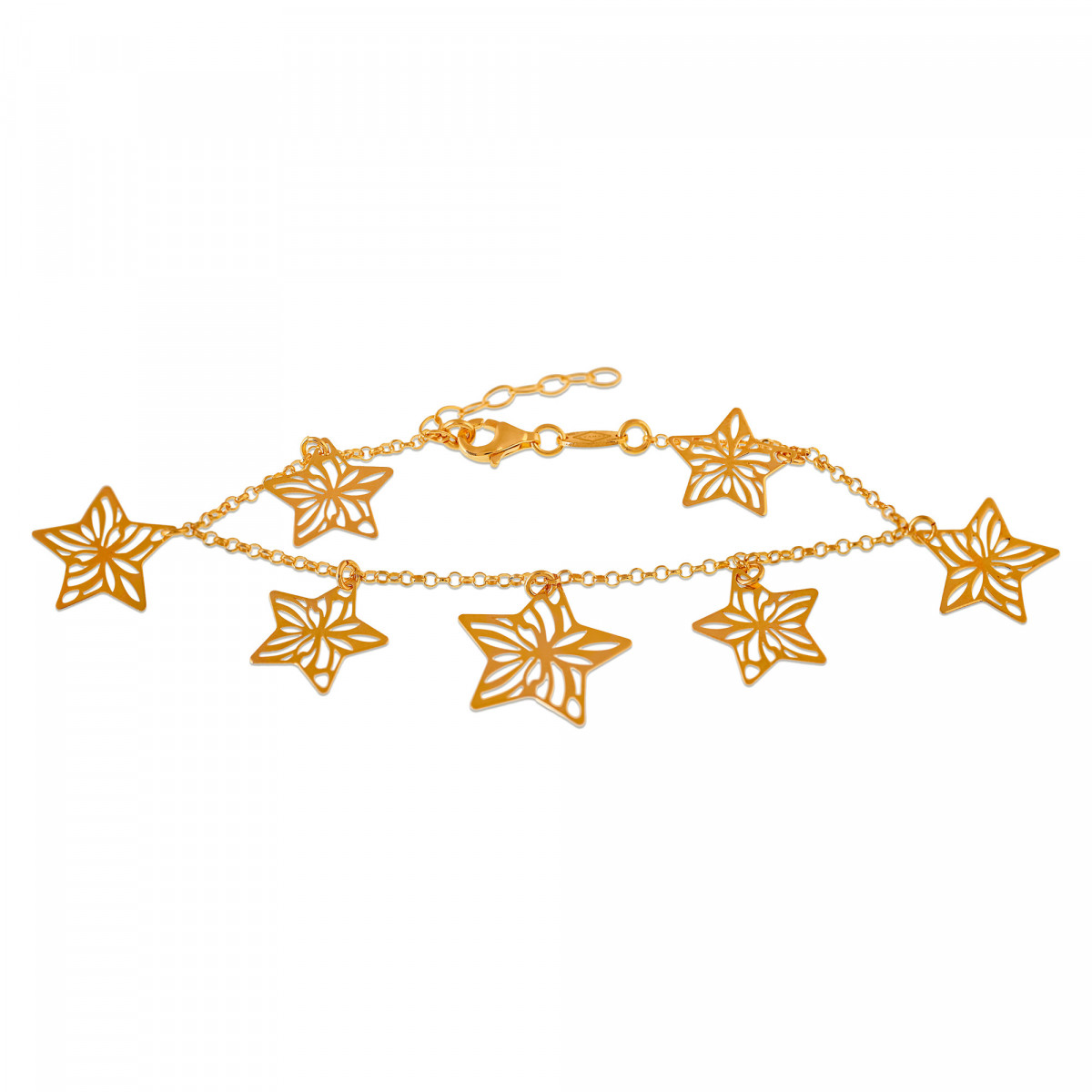 PULSERA ESTRELLAS 17+3CMS PLATA 925