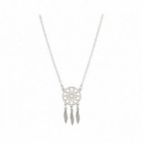 COLGANTE CIRCULO PLUMAS PLATA 925