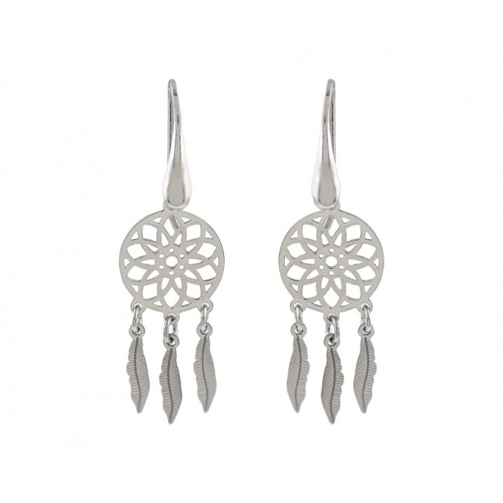 PENDIENTES 3 PLUMAS PLATA 925