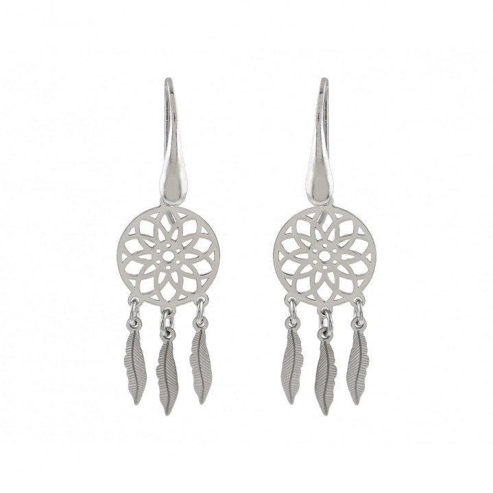 PENDIENTES 3 PLUMAS PLATA 925