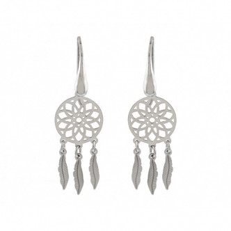 PENDIENTES 3 PLUMAS PLATA 925