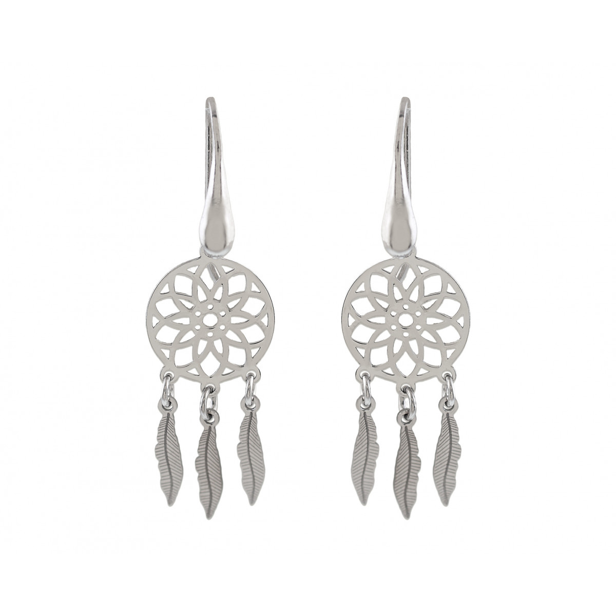 PENDIENTES 3 PLUMAS PLATA 925