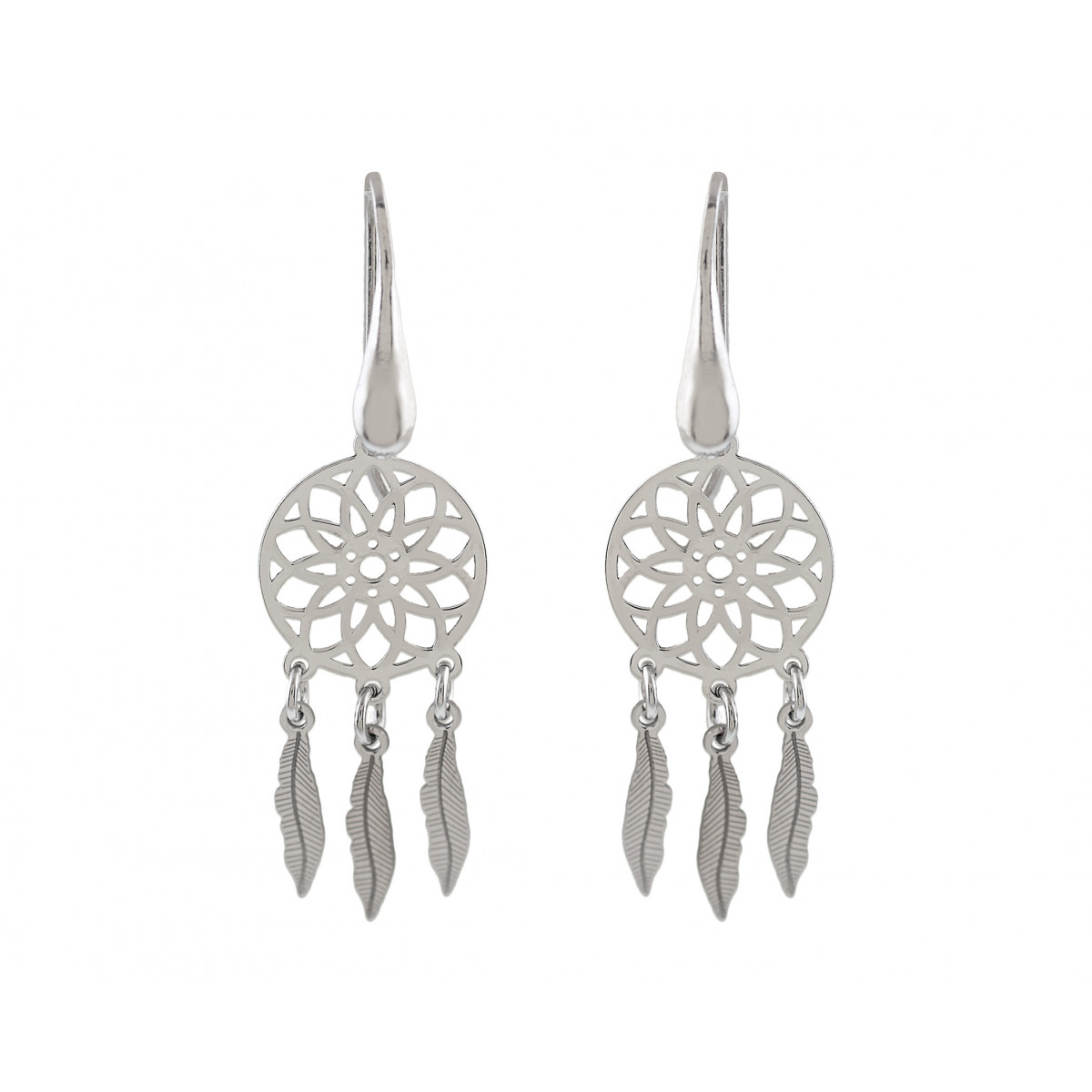 PENDIENTES 3 PLUMAS PLATA 925