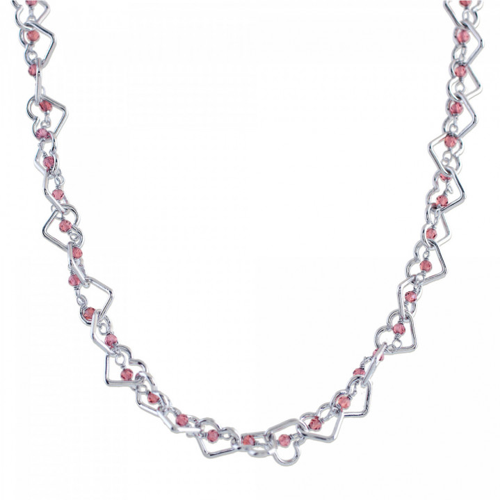 COLLAR CORAZONES CADENA INTERIOR PLATA 925