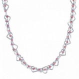 COLLAR CORAZONES CADENA INTERIOR PLATA 925