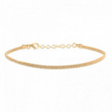 PULSERA PLATA 925 16+3 DORADA