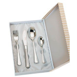 SET 4 CUBIERTOS CADETE ACERO ESTUCHE BEIGE
