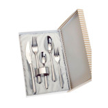 SET 5 CUBIERTOS+SERVILLETERO ESTUCHE BEIGE
