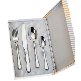 SET 4 CUBIERTOS CADETE ACERO ESTUCHE BEIGE