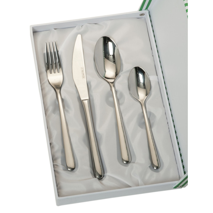 SET 4 CUBIERTOS LISO ESTUCHE BEIGE