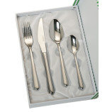 SET 4 CUBIERTOS LISO ESTUCHE BEIGE