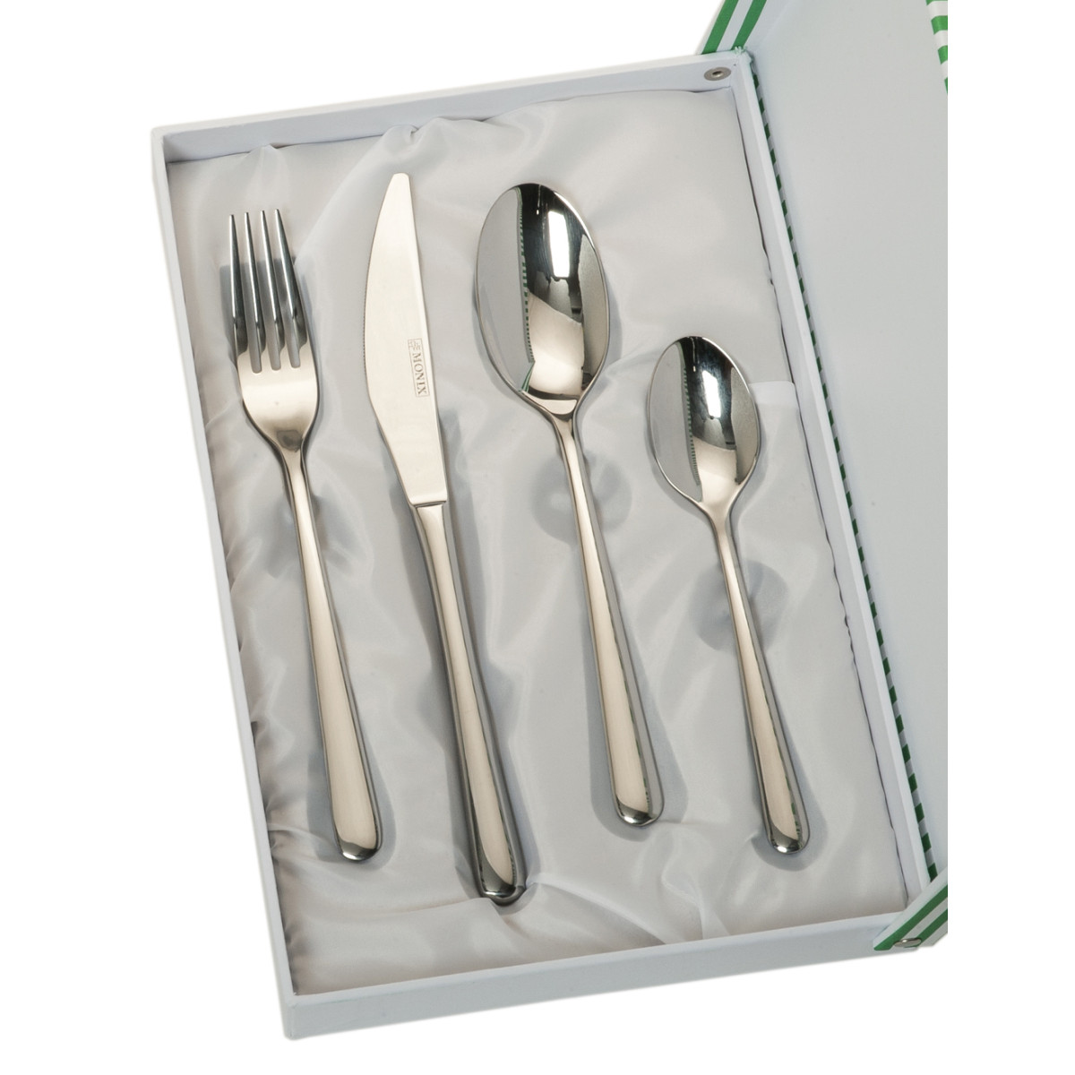 SET 4 CUBIERTOS LISO ESTUCHE BEIGE