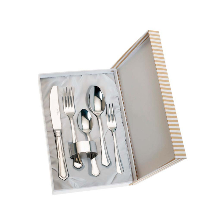 ESTUCHE 5 CUBIERTOS Y SERVILLETERO BEIGE